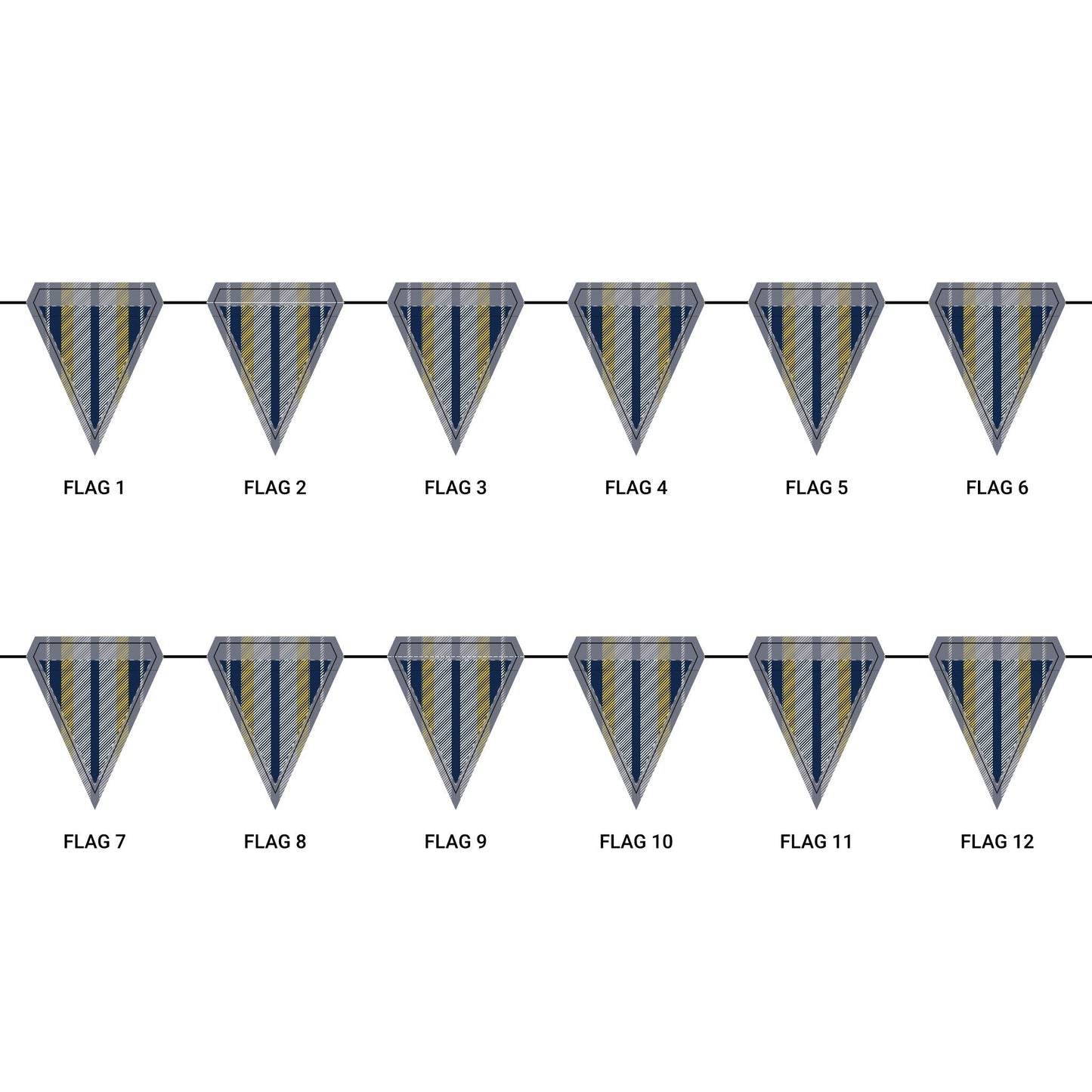 Flag Garland | Yellow & Blue | Stripe