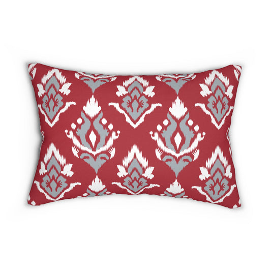 Pillow | Red & Gray | Ikat