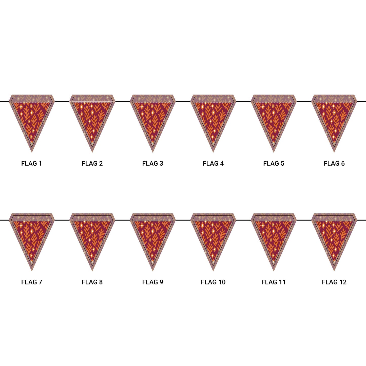 Flag Garland | Maroon & Orange | Laurel