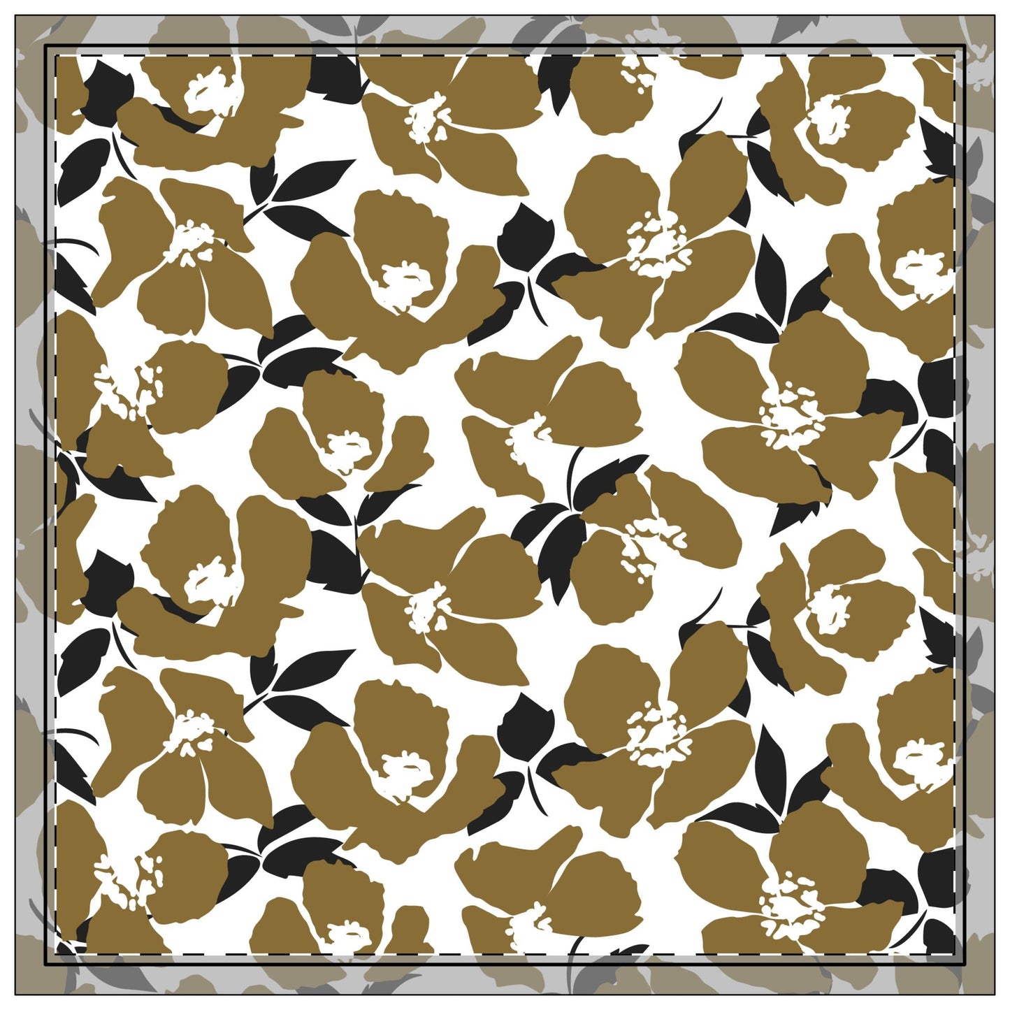 Napkin 4-set | Black & Gold | Poppy