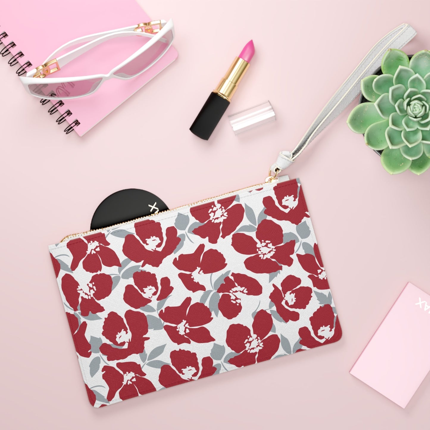 Clutch Bag | Red & Gray | Poppy
