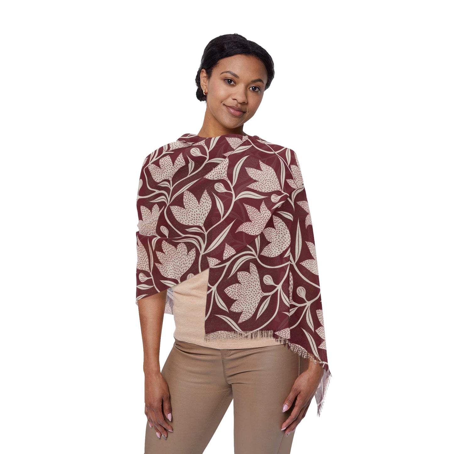 Scarf | Maroon & White | Magnolia