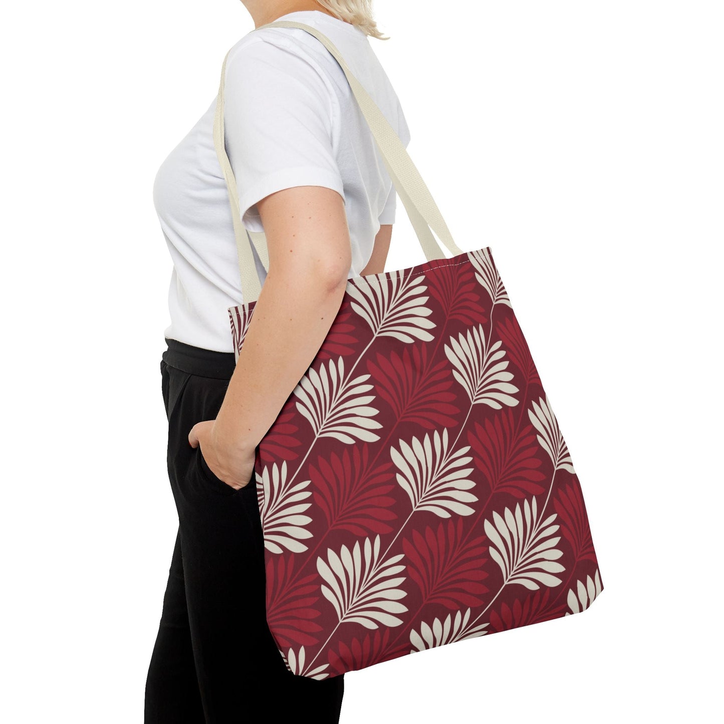 Tote Bag | Maroon & White | Deco