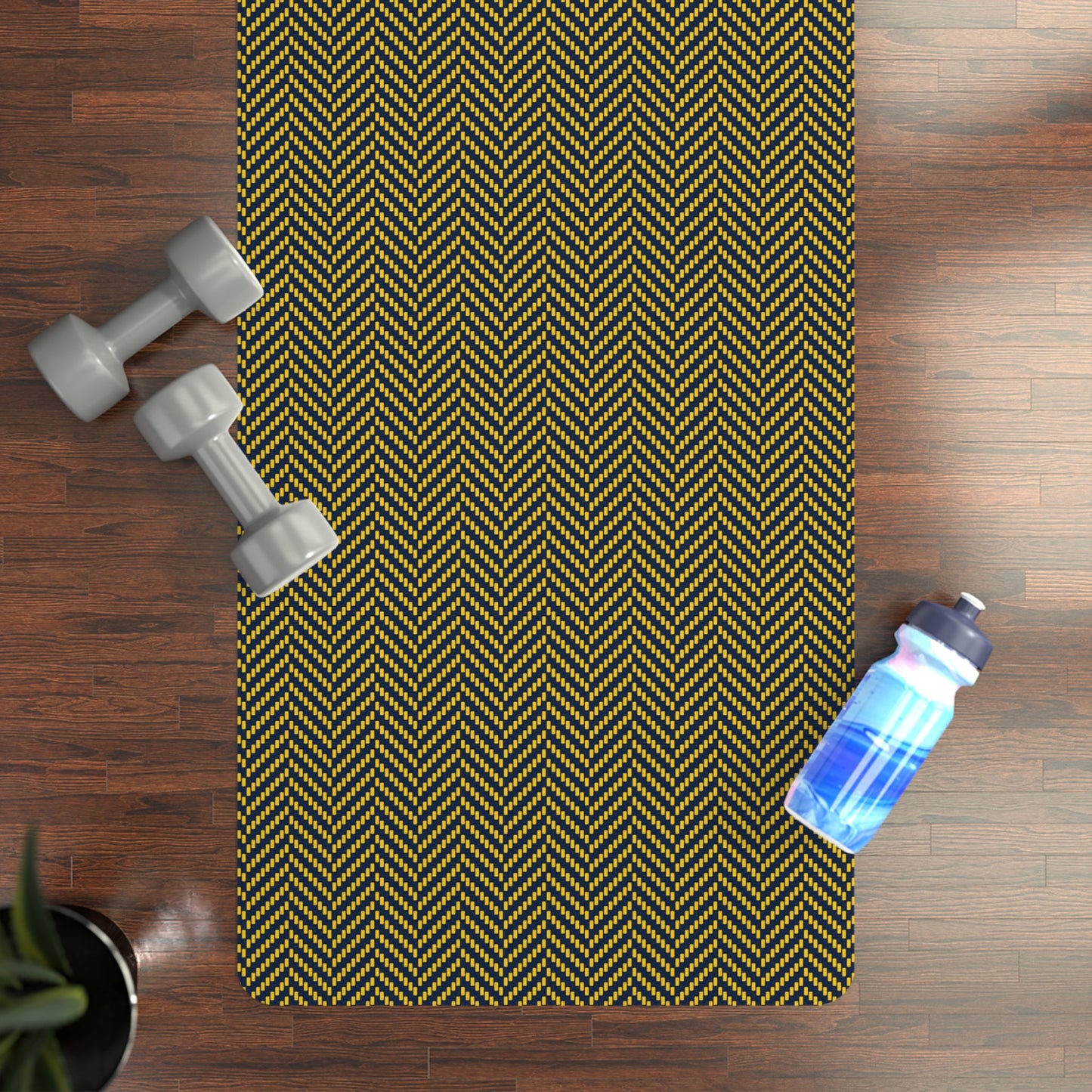 Yoga Mat | Yellow & Blue | Herringbone