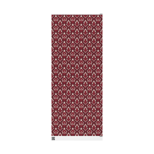 Gift Wrap | Maroon & White | Ikat