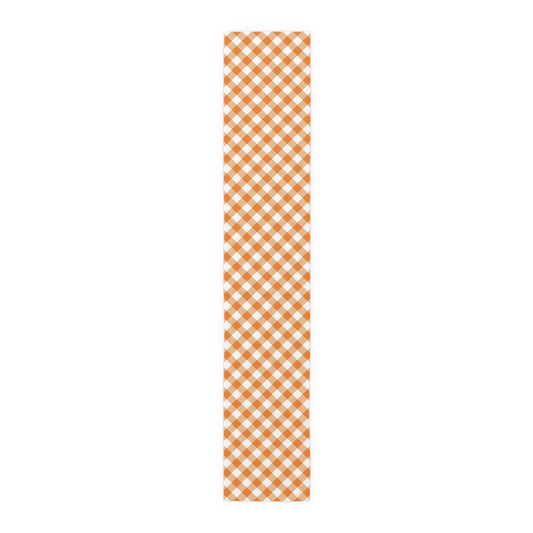Table Runner | Orange & White | Gingham