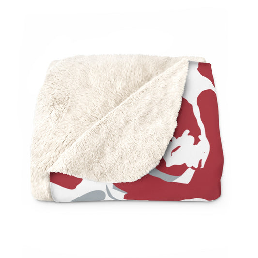 Sherpa Blanket | Red & Gray | Poppy