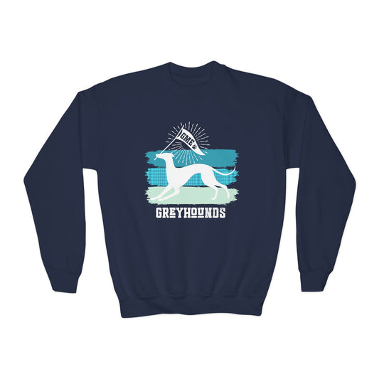 Youth Crewneck Sweatshirt | Greyhounds | Teal Flag