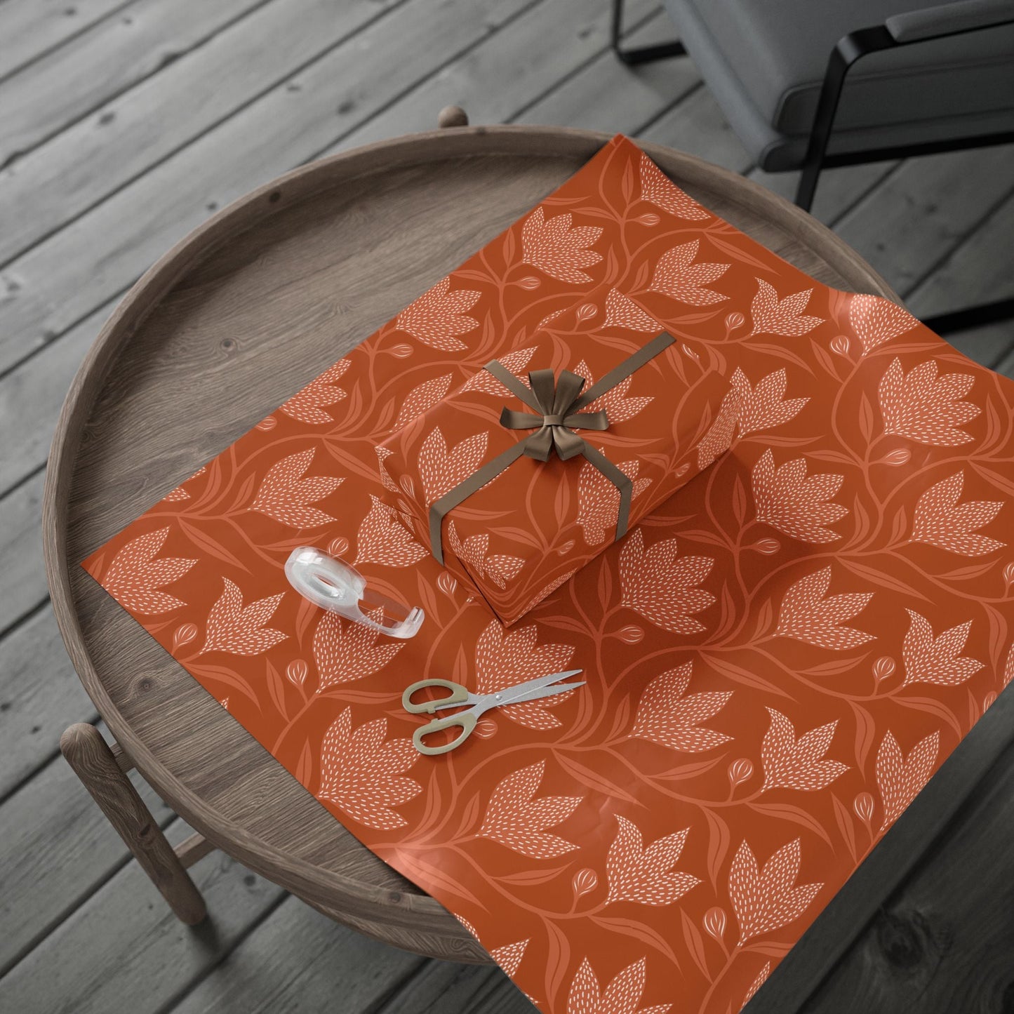Gift Wrap | Dark Orange & White | Magnolia