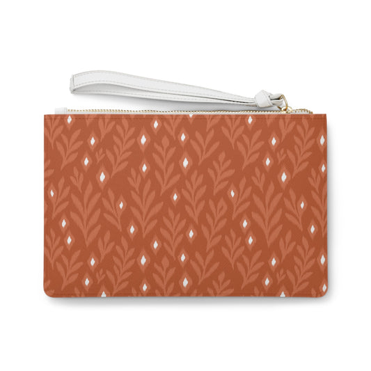 Clutch Bag | Dark Orange & White | Laurel