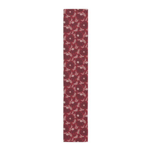 Table Runner | Maroon & White | Bellis