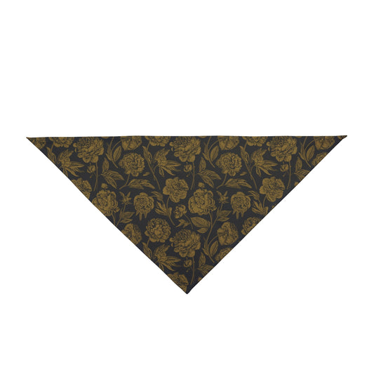 Pet Bandana | Black & Gold | Peony