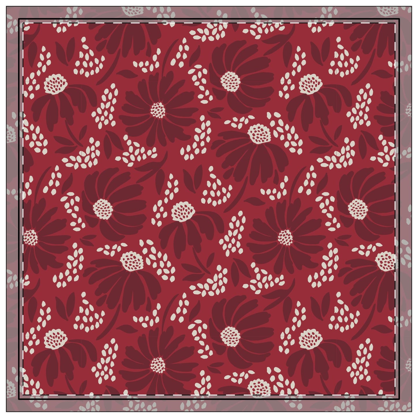 Napkin 4-set | Maroon & White | Bellis
