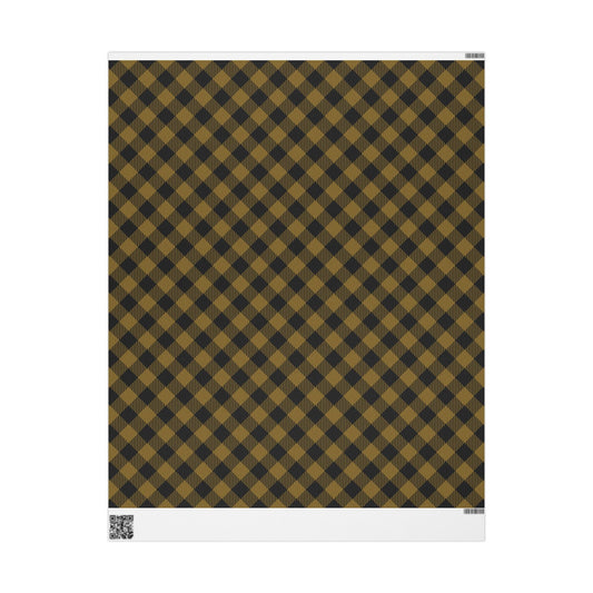 Gift Wrap | Black & Gold | Gingham
