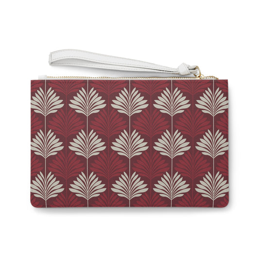 Clutch Bag | Maroon & White | Deco