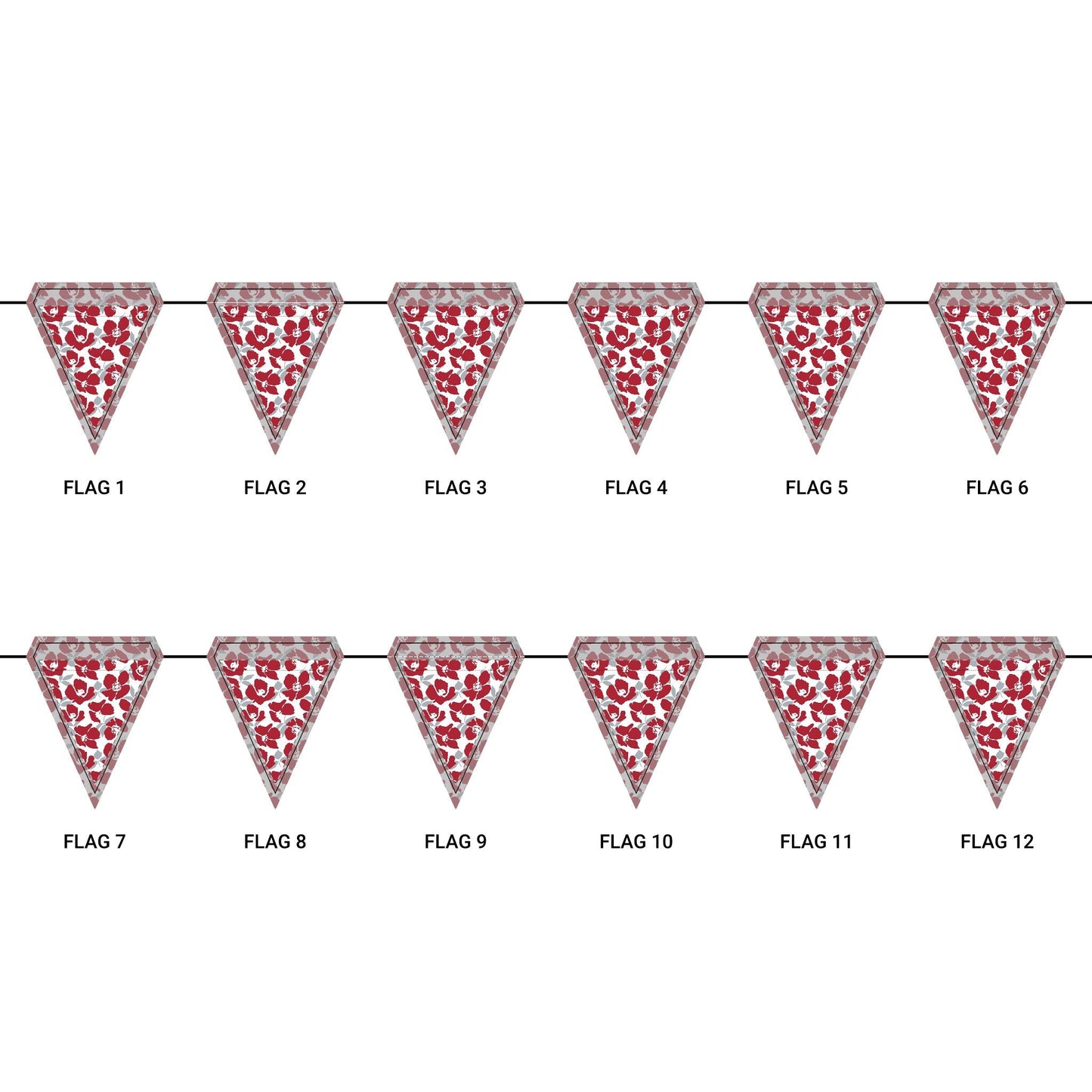 Flag Garland | Red & Gray | Poppy