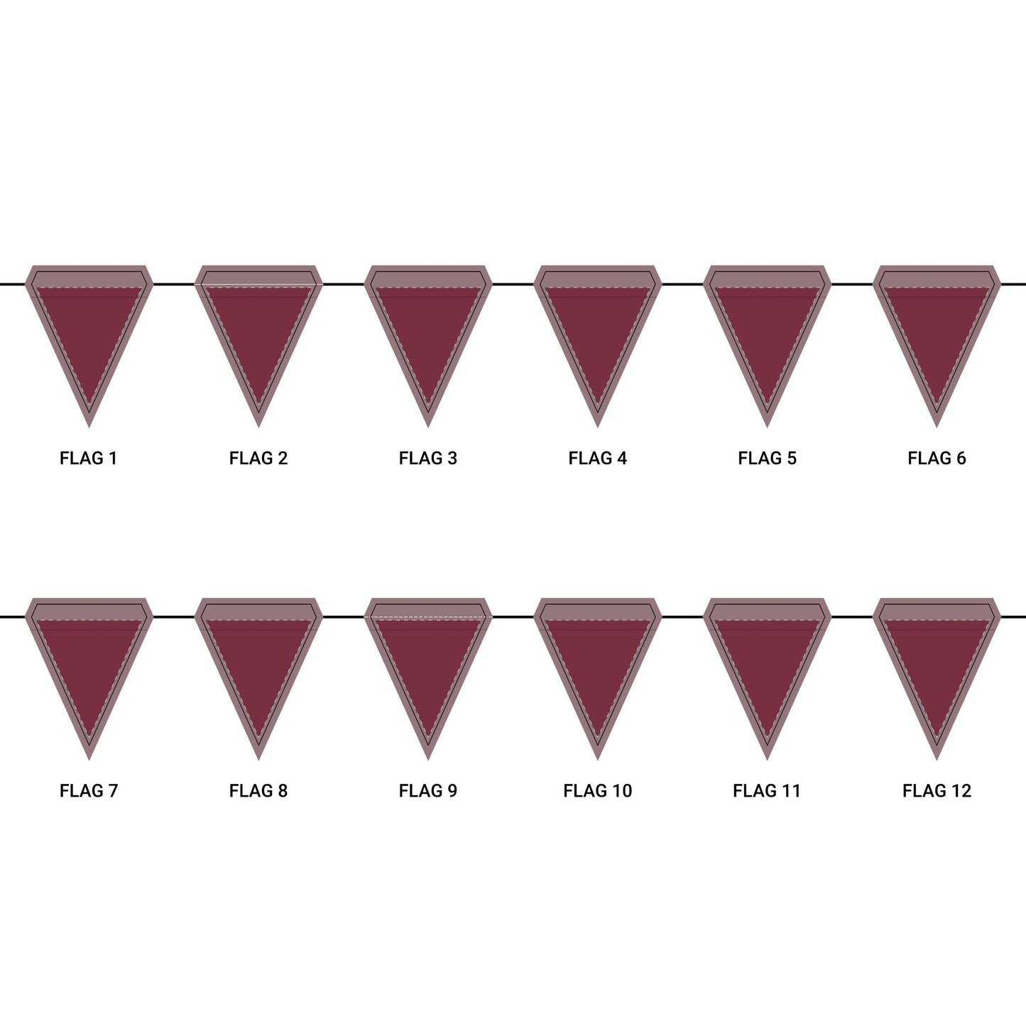 Flag Garland | Maroon & Gold | Dark