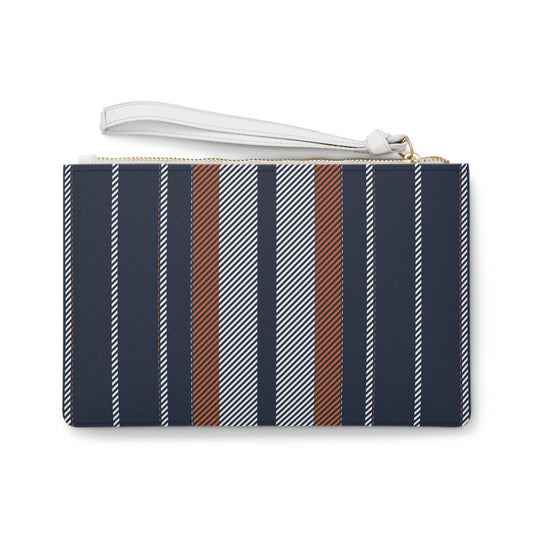 Clutch Bag | Orange & Blue | Stripe