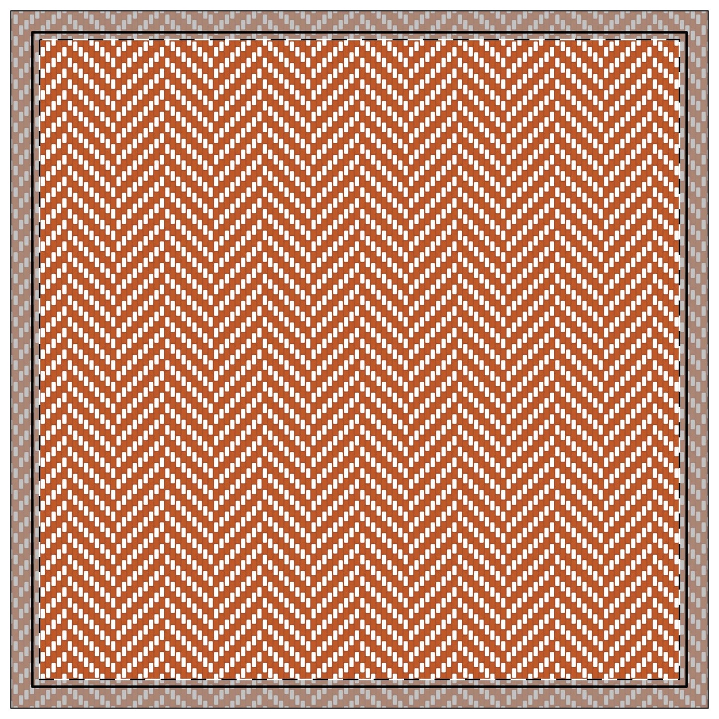 Napkins | Dark Orange & White | Herringbone