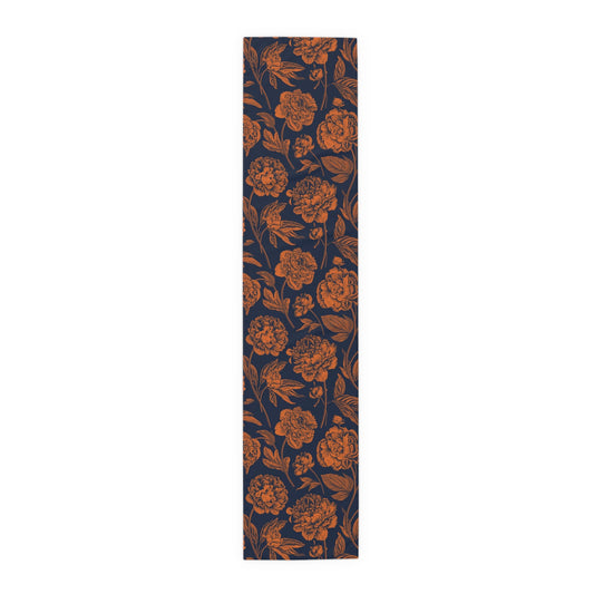 Table Runner | Orange & Blue | Peony