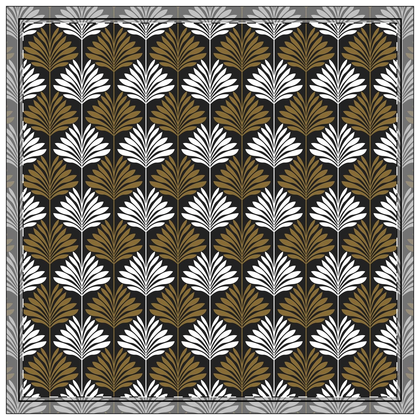Napkin 4-set | Black & Gold | Deco
