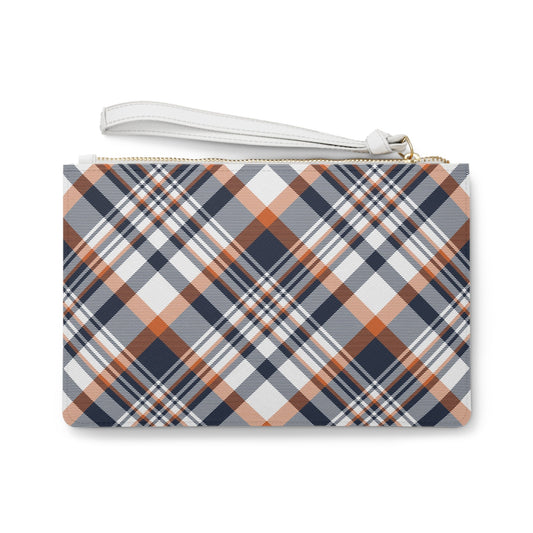 Clutch Bag | Orange & Blue | Tartan