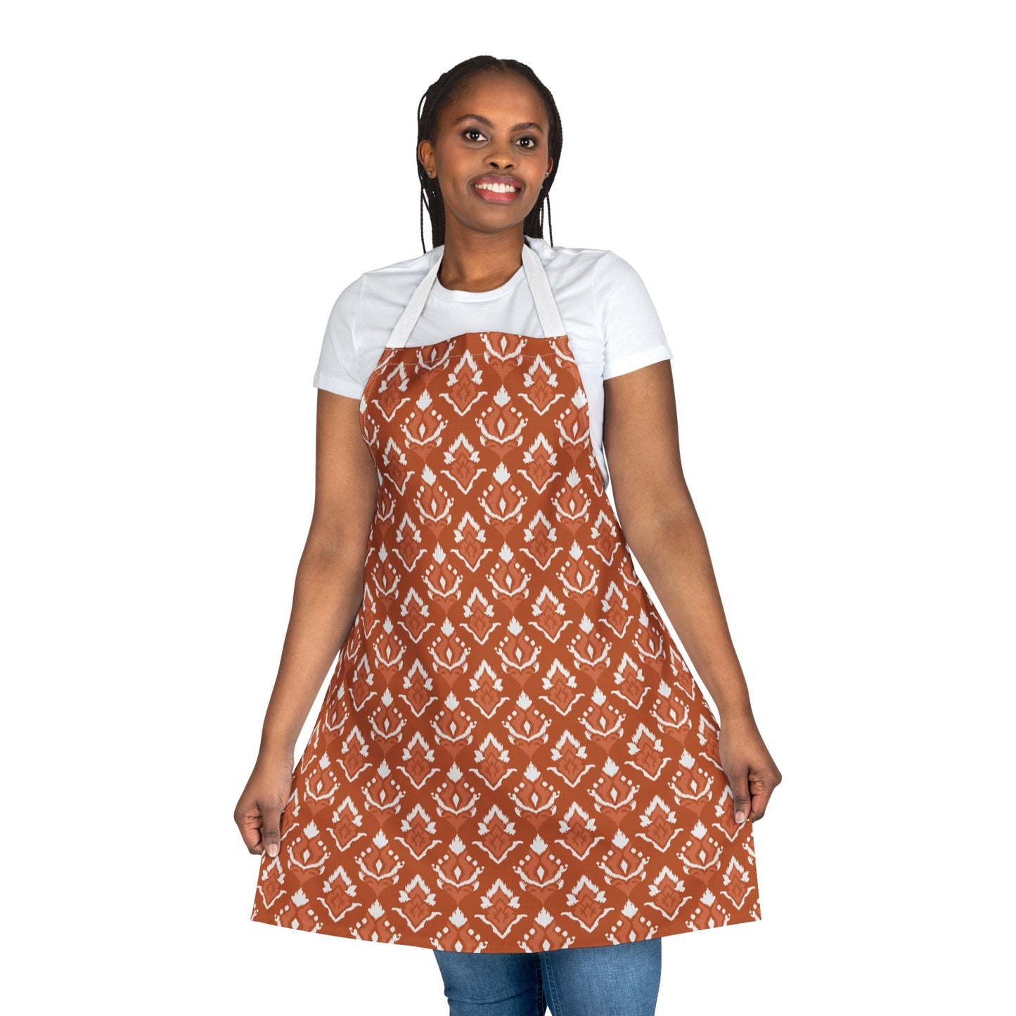 Apron | Dark Orange & White | Ikat