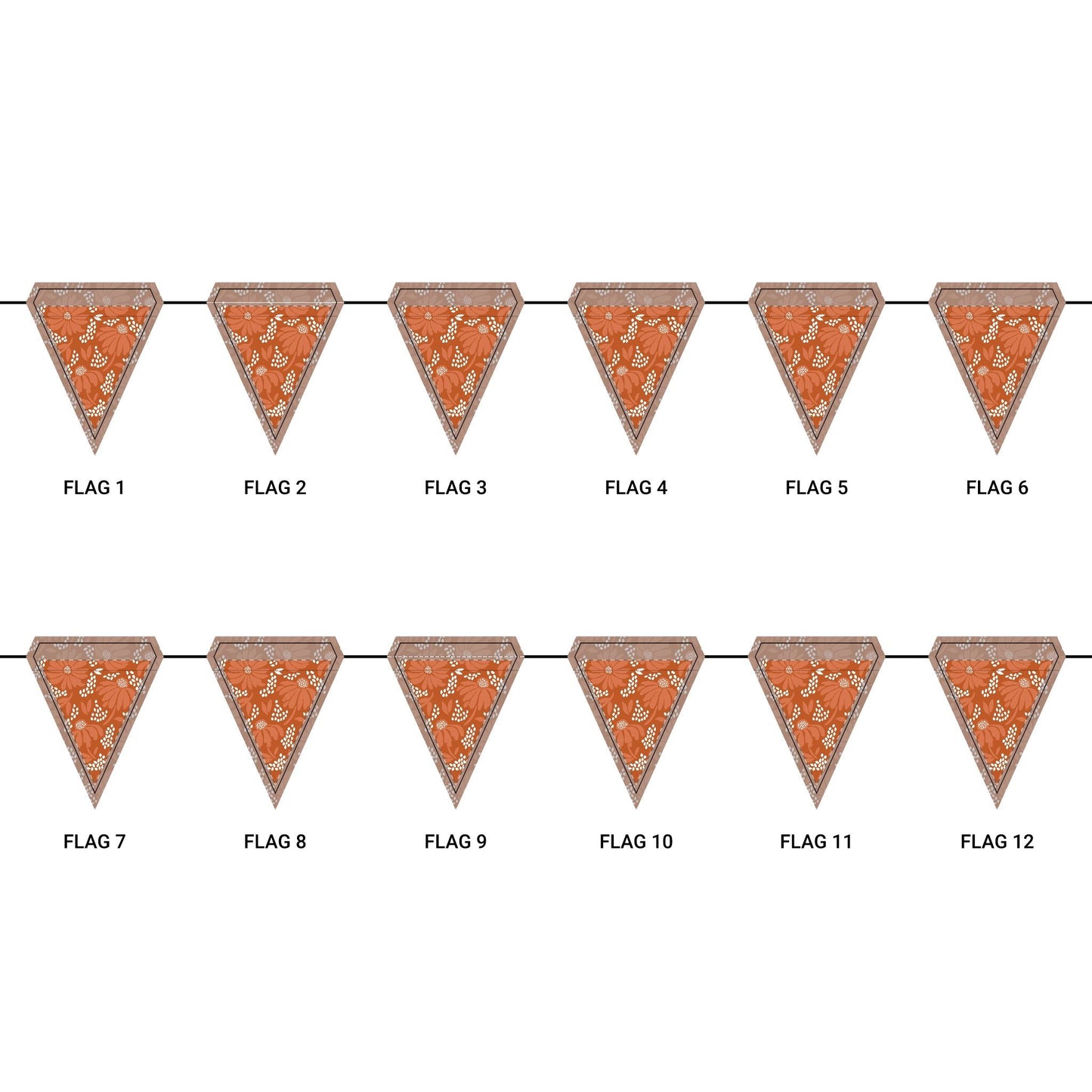 Flag Garland | Dark Orange & White | Bellis