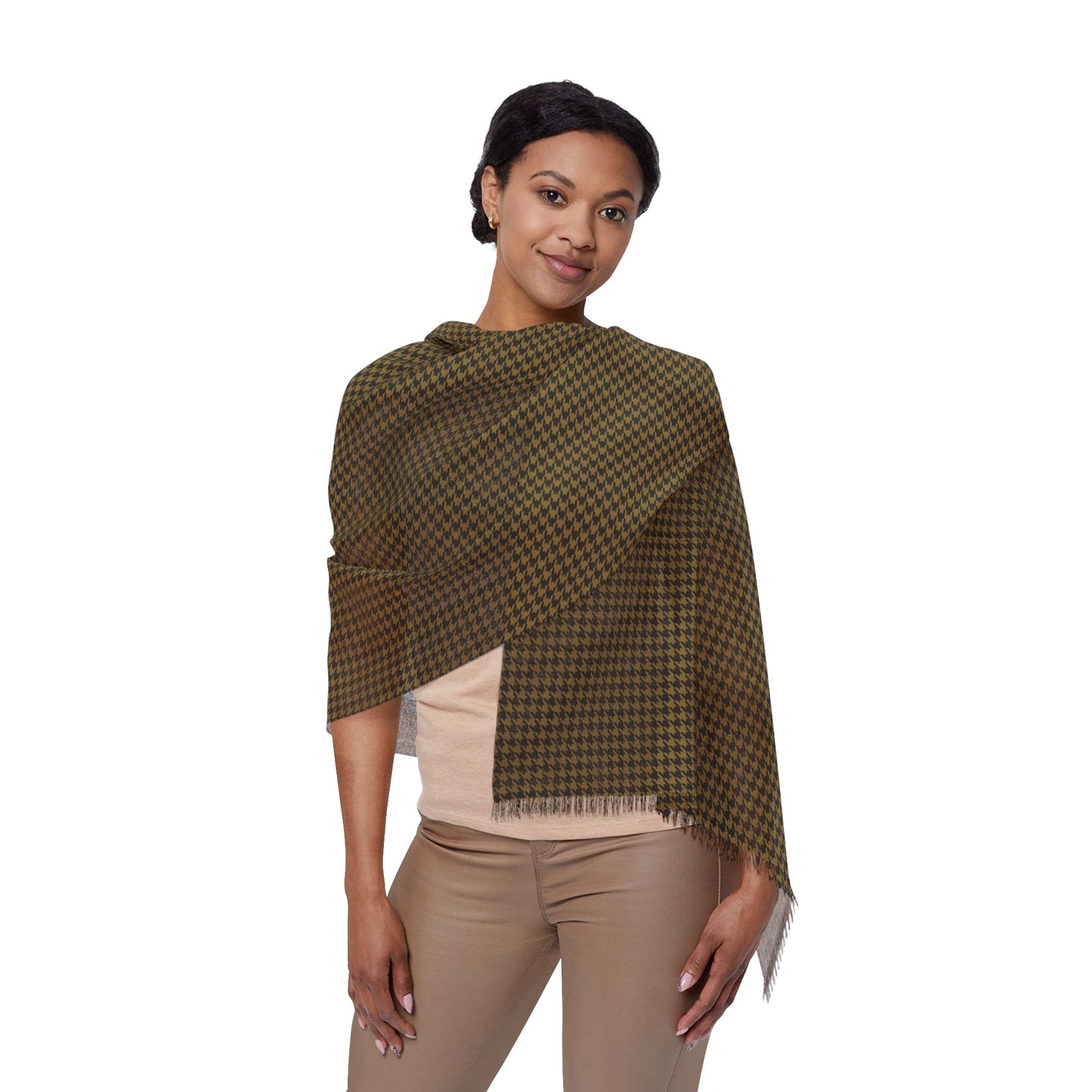 Scarf | Black & Gold | Houndstooth