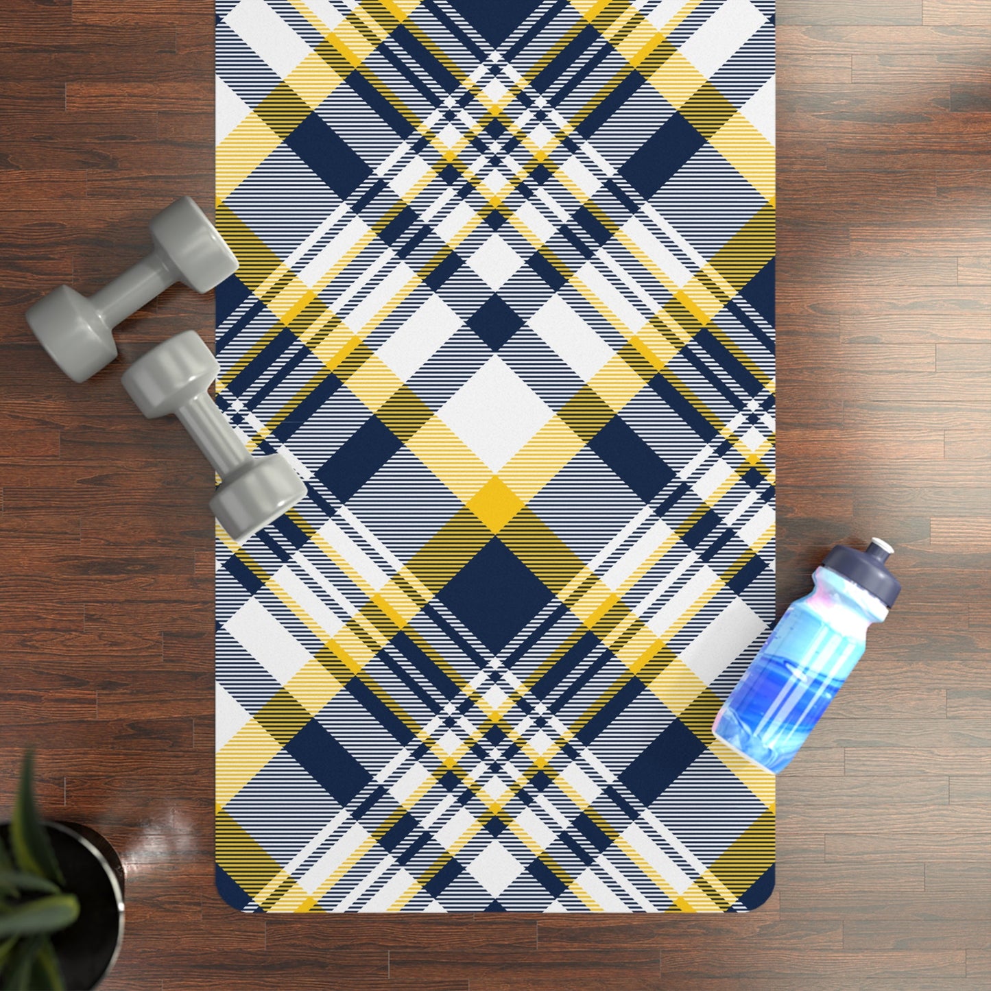 Yoga Mat | Yellow & Blue | Tartan
