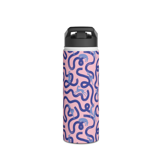 Insulated Water Bottle | Greyhounds | Pink Ribbon
