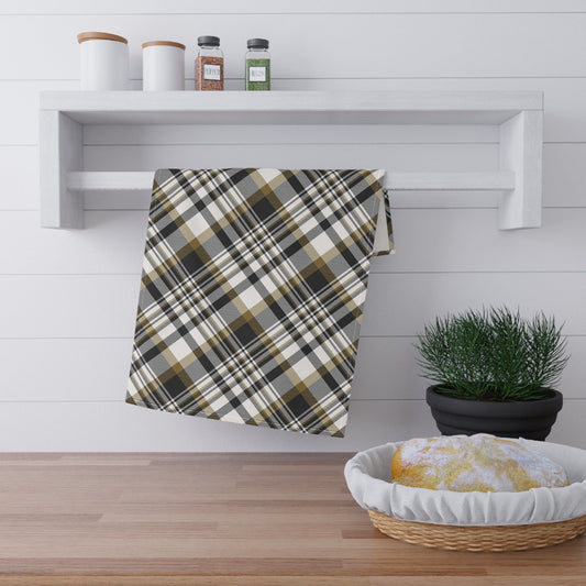 Tea Towel | Black & Gold | Tartan