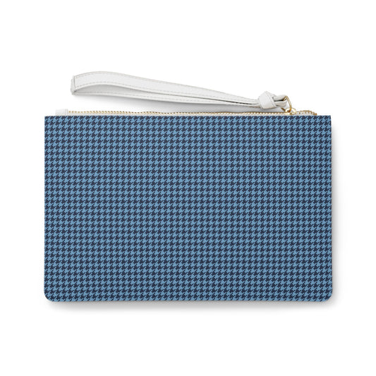 Clutch Bag | Light Blue & White | Houndstooth