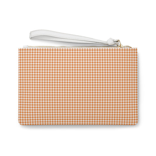 Clutch Bag | Orange & White | Houndstooth