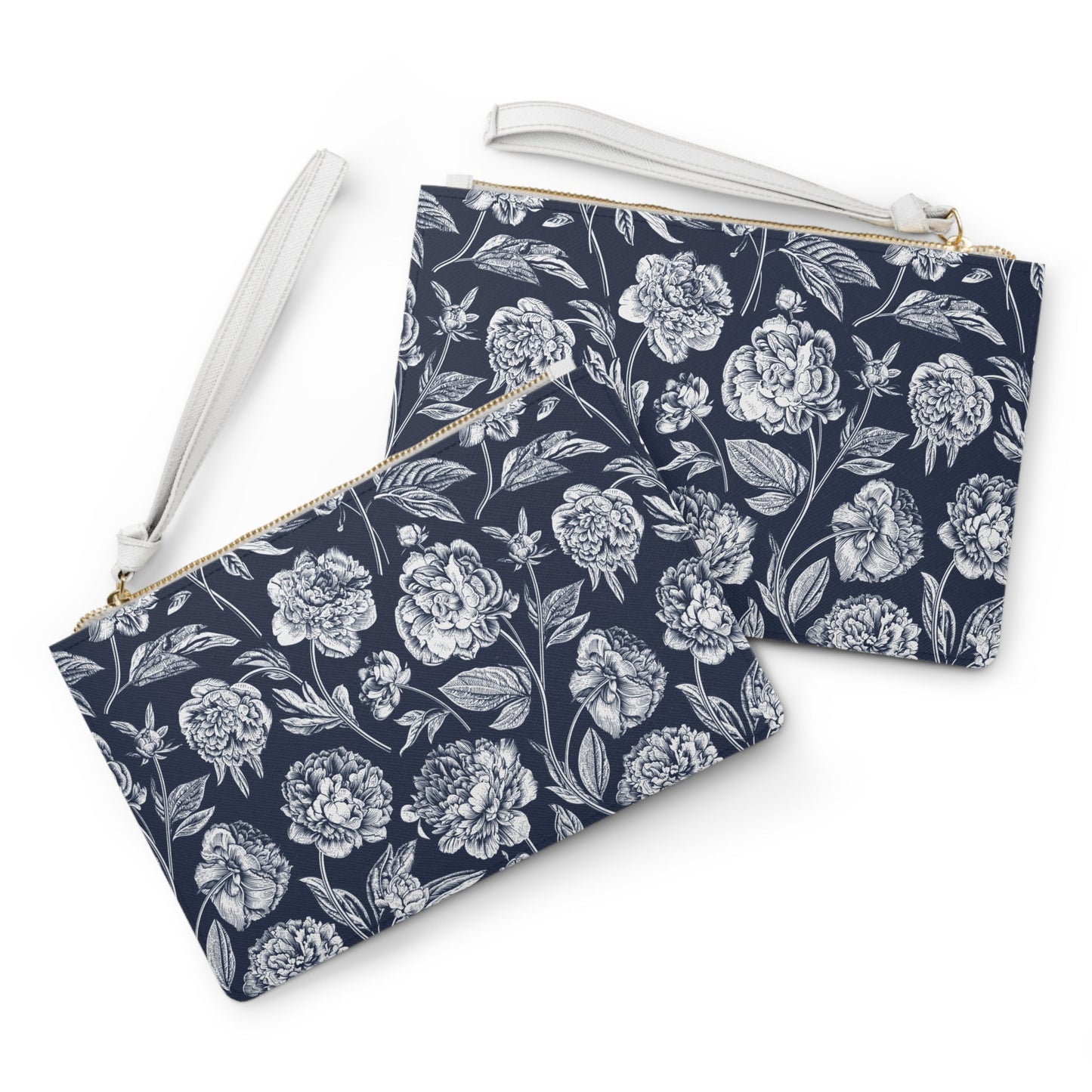 Clutch Bag | Navy & White | Peony
