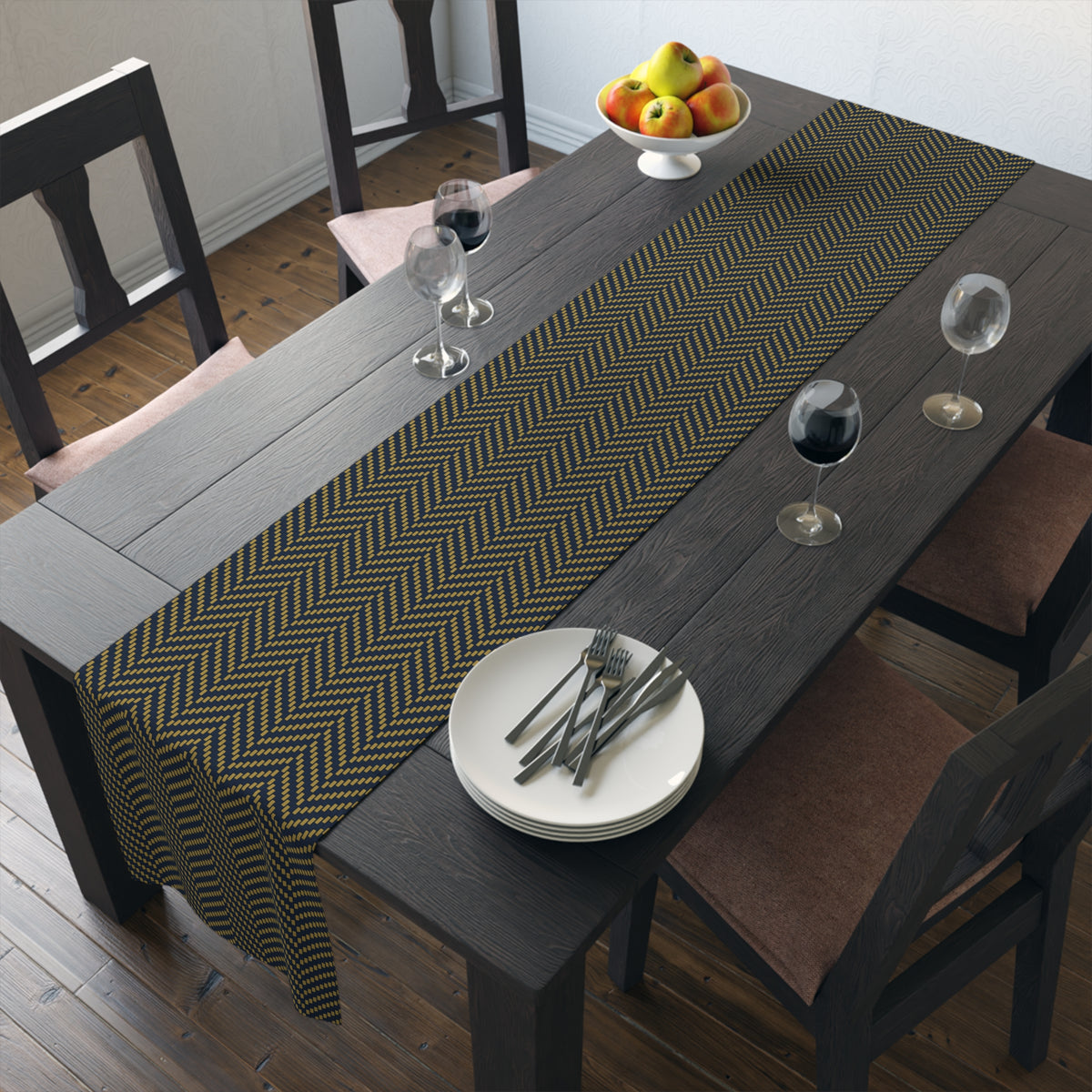Table Runner | Notre Dame, Indiana | Herringbone