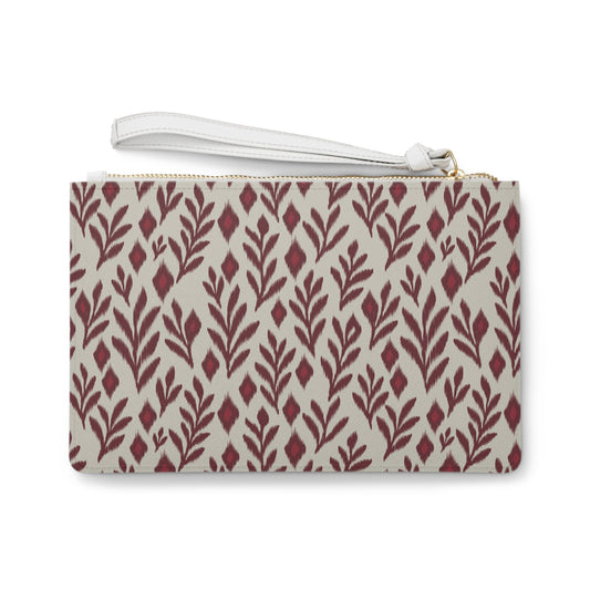 Clutch Bag | Maroon & White | Laurel
