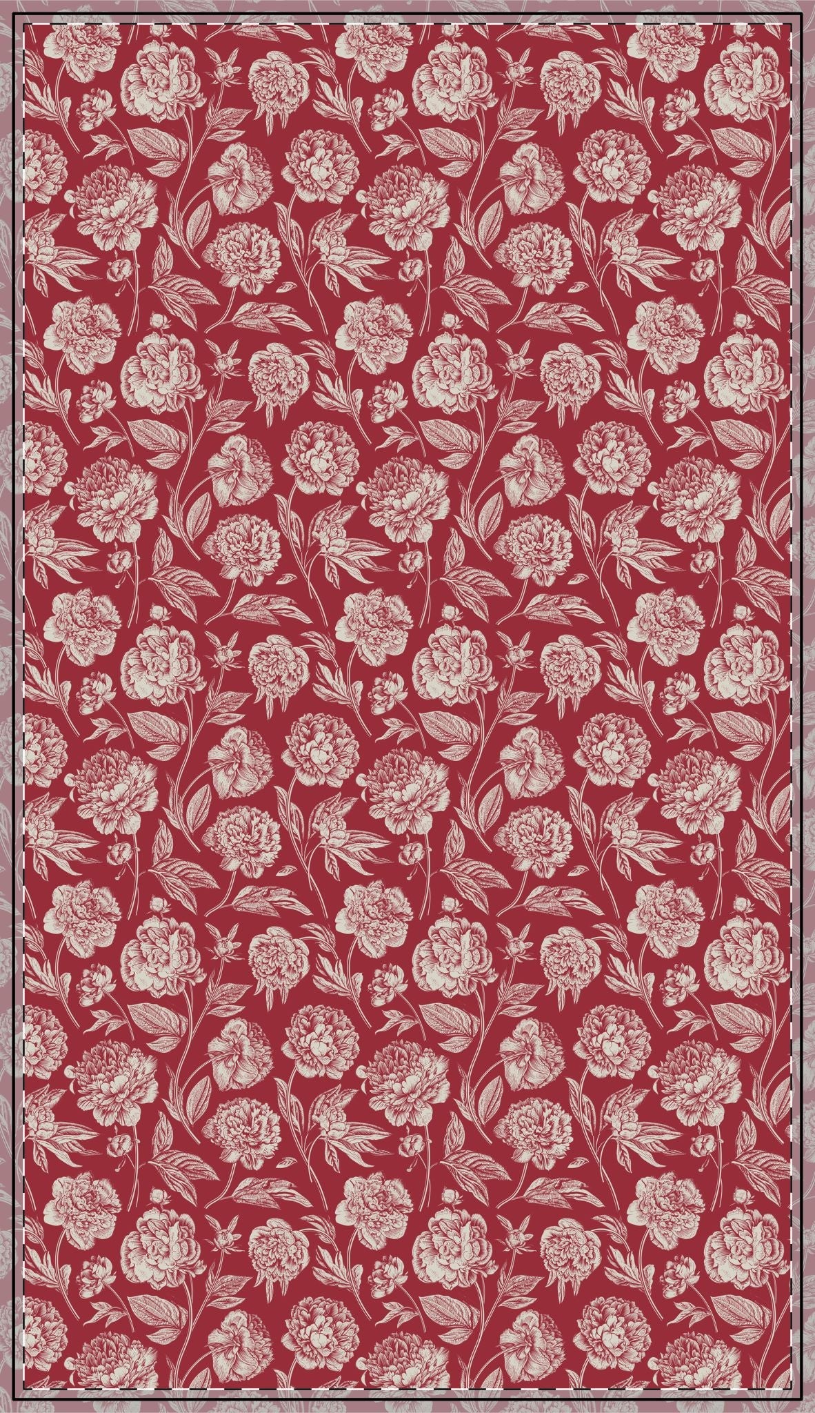 Tablecloth | Maroon & White | Peony