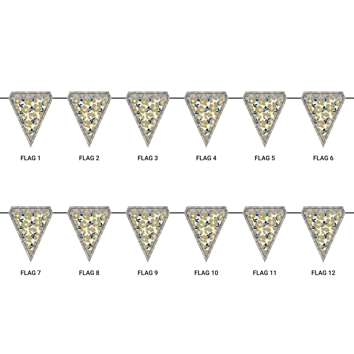 Flag Garland | Gold & Blue | Poppy