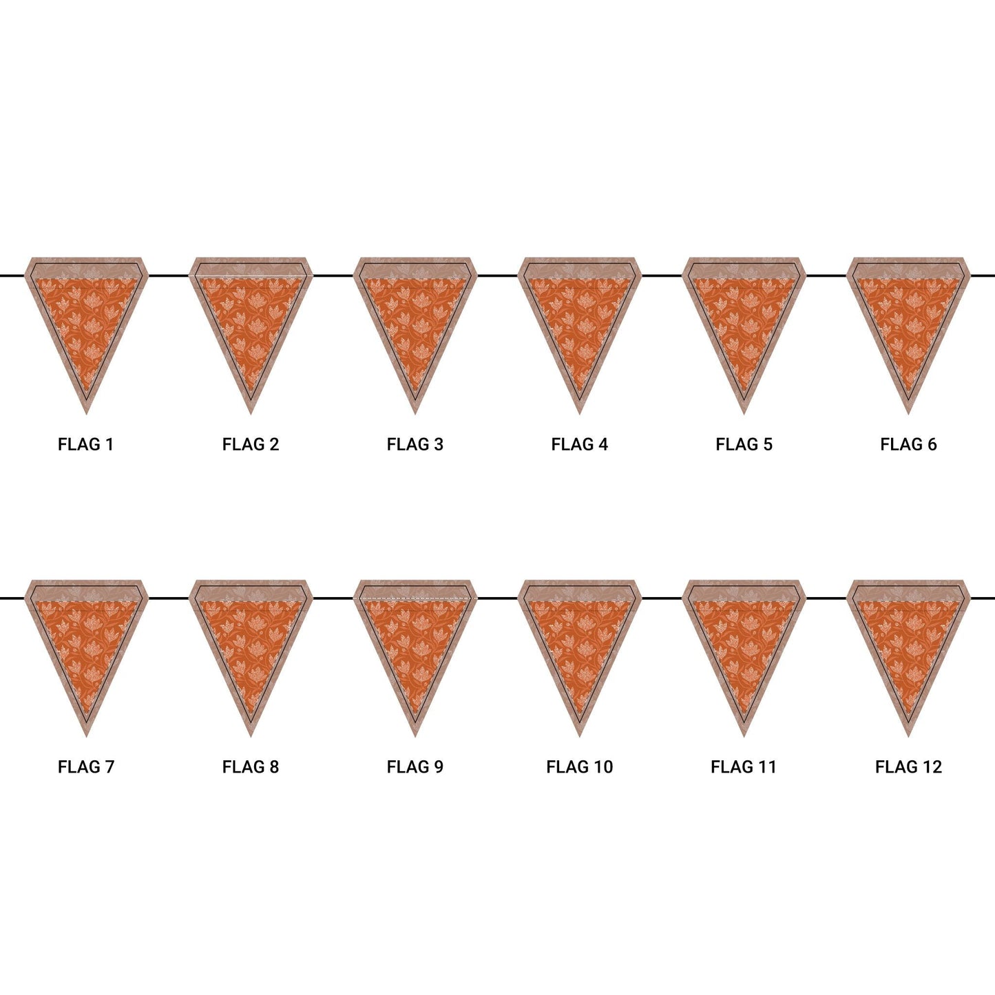 Flag Garland | Dark Orange & White | Magnolia