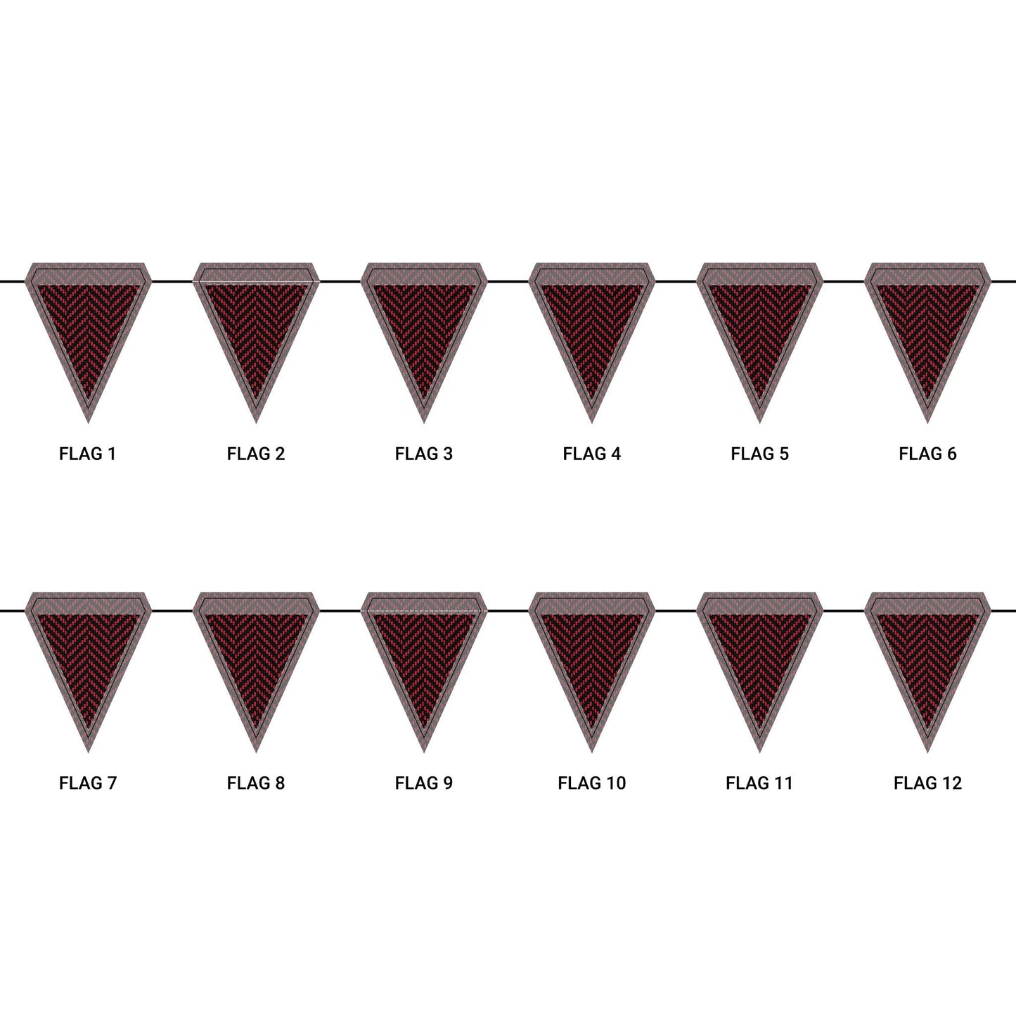 Flag Garland | Red & Black | Herringbone