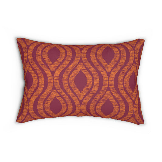 Pillow | Maroon & Orange | Ogee