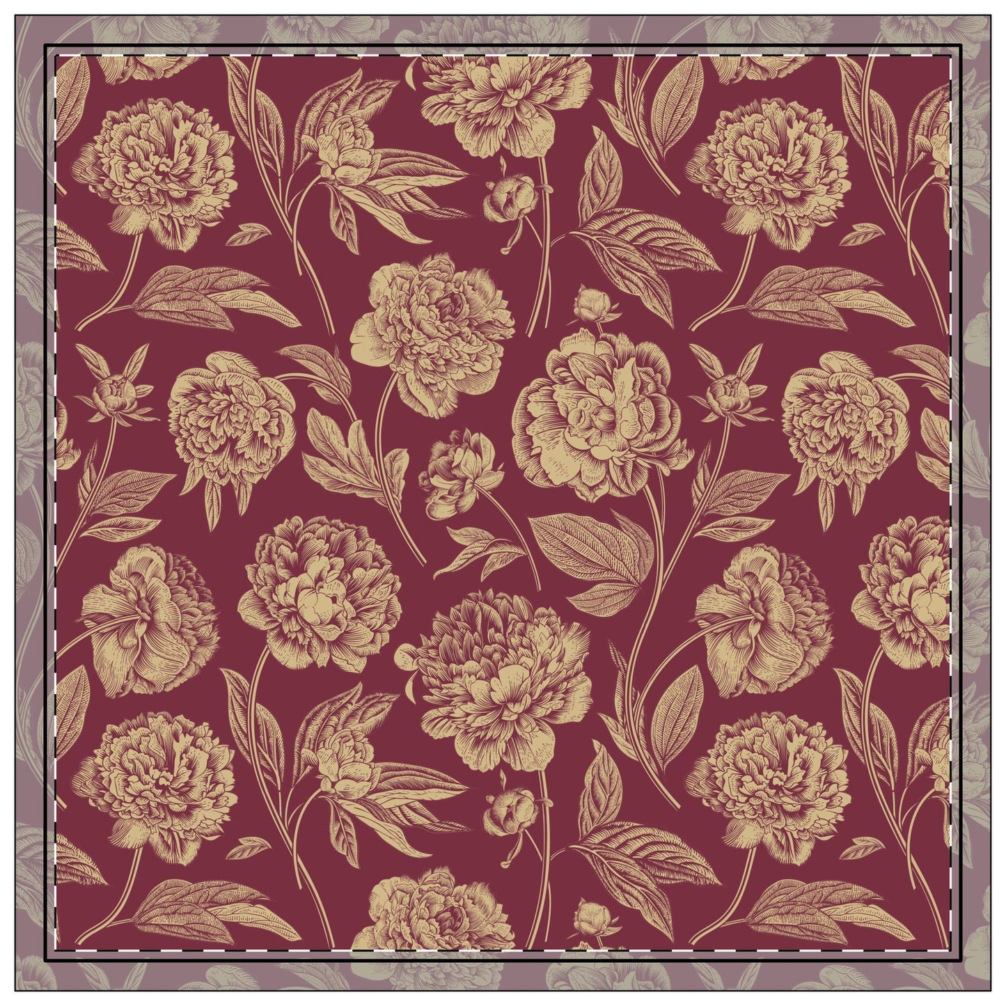 Napkins | Maroon & Gold | Peony