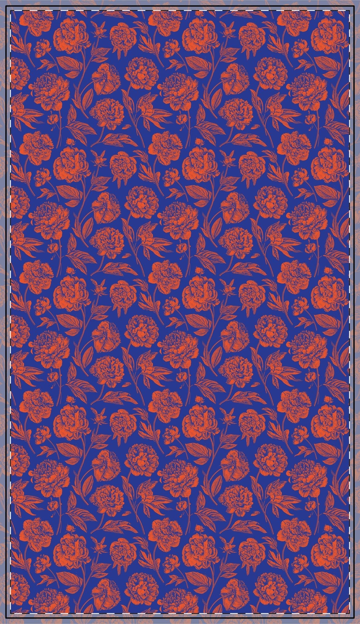 Tablecloth | Bright Blue & Orange | Peony