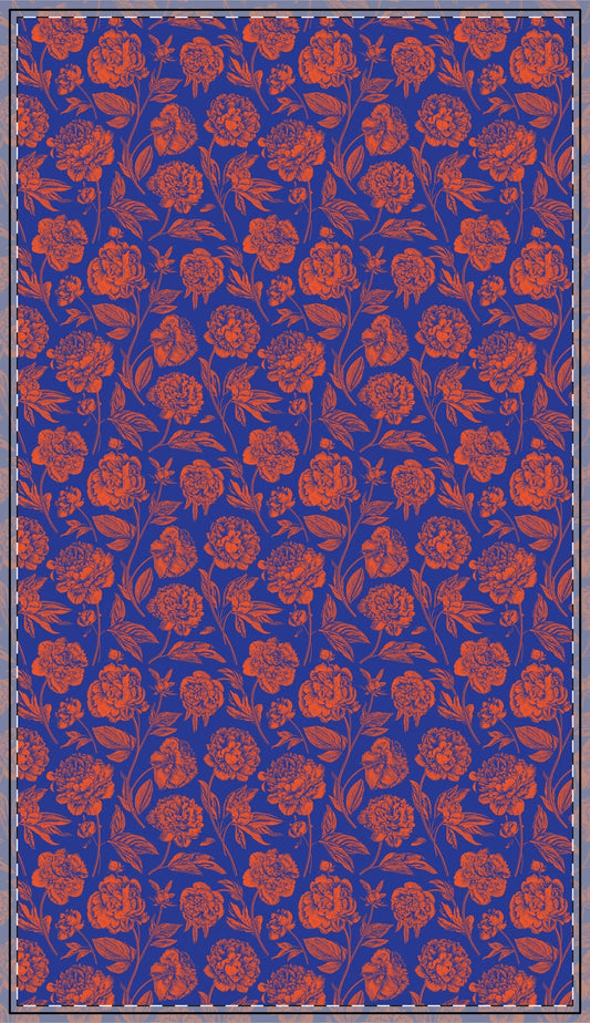 Tablecloth | Bright Blue & Orange | Peony