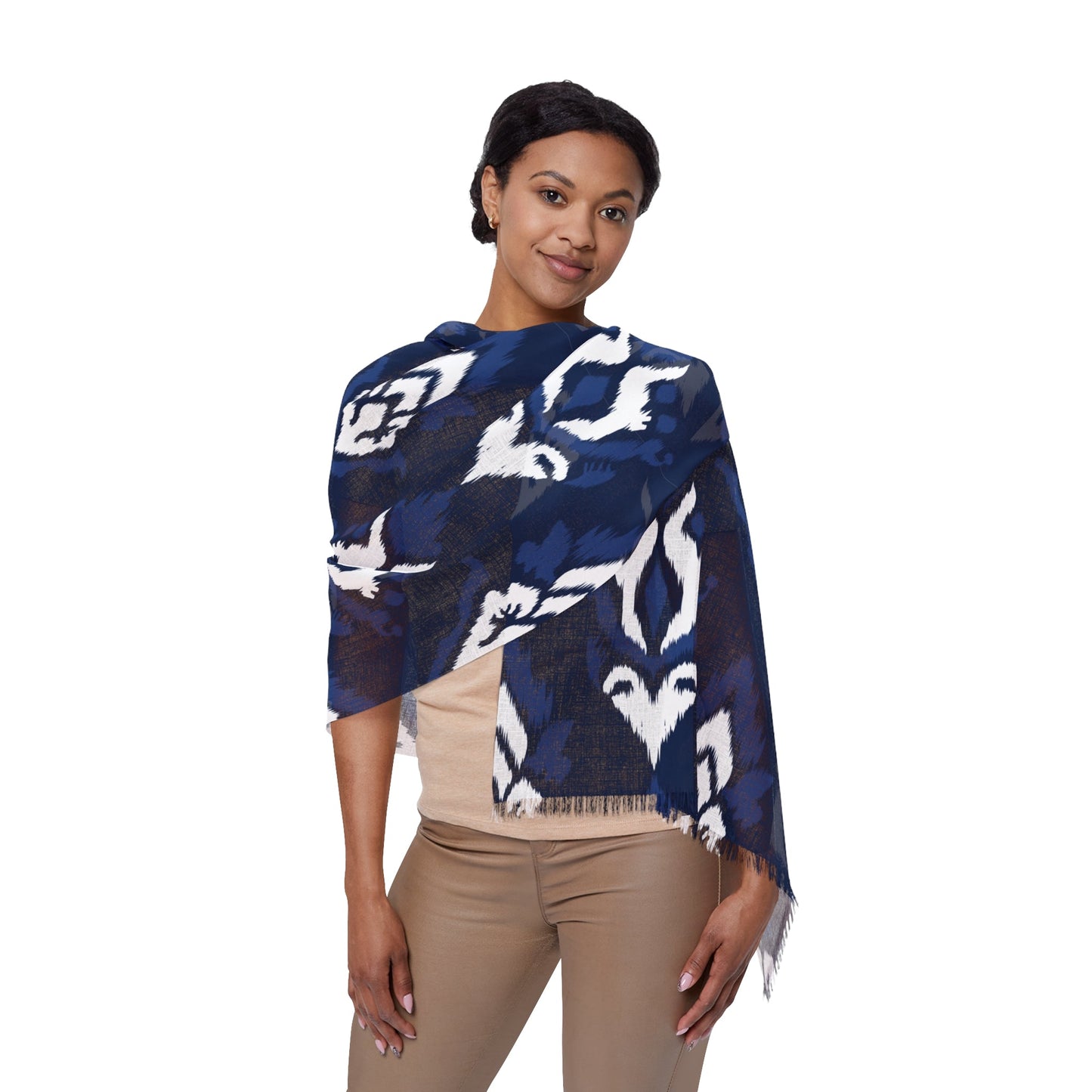 Scarf | Navy & White | Ikat