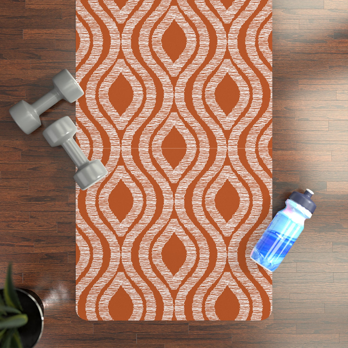 Yoga Mat | Dark Orange & White | Ogee