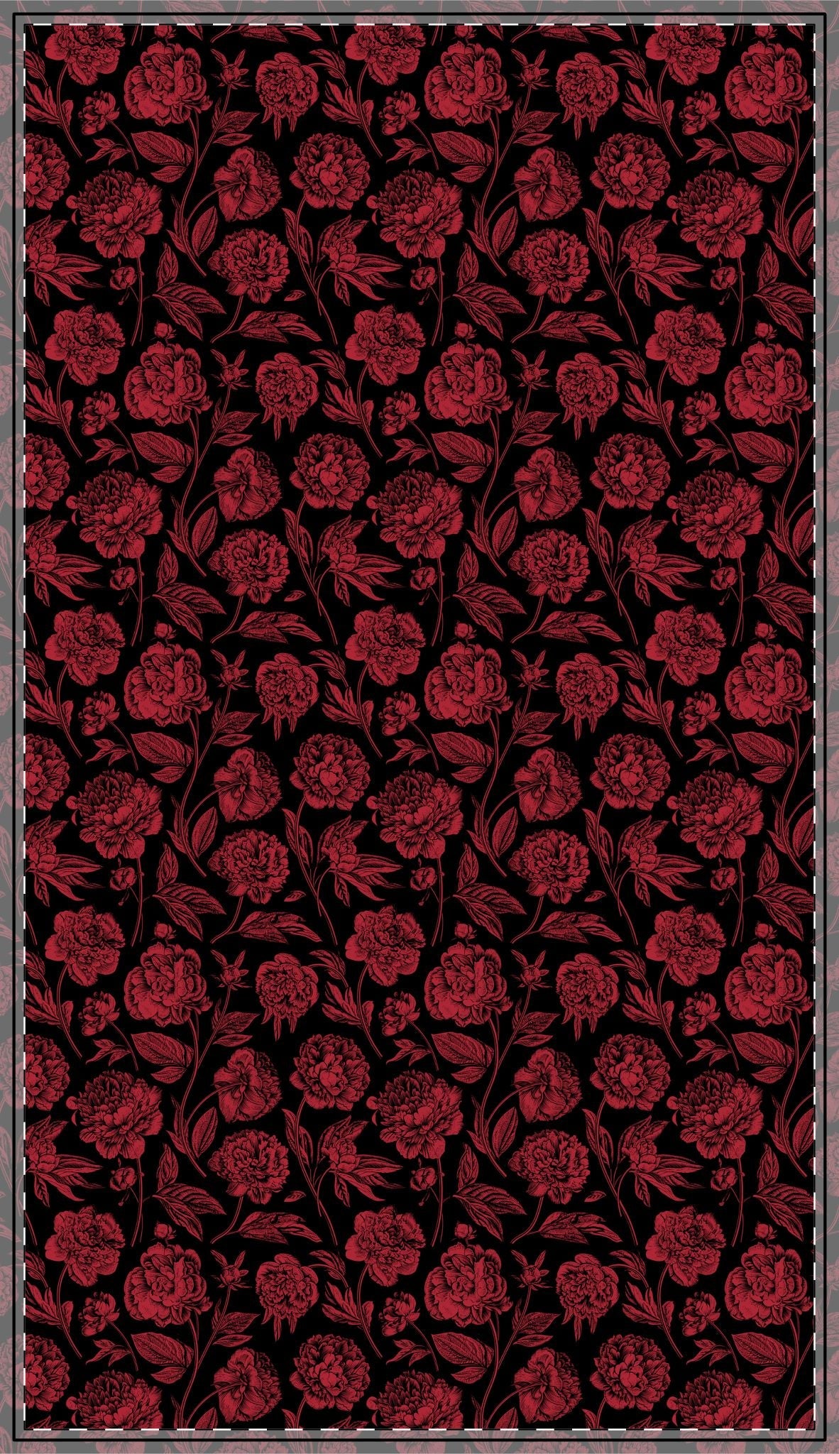 Tablecloth | Red & Black | Peony