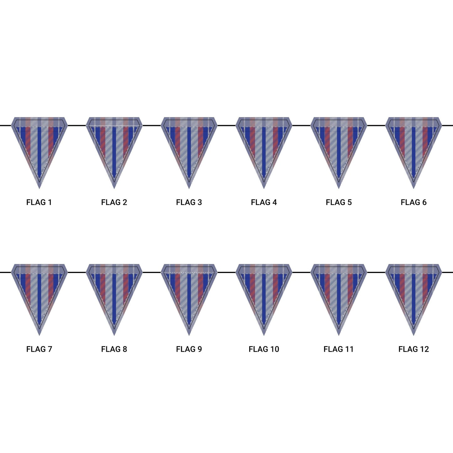 Flag Garland | Bright Blue & Orange | Stripe