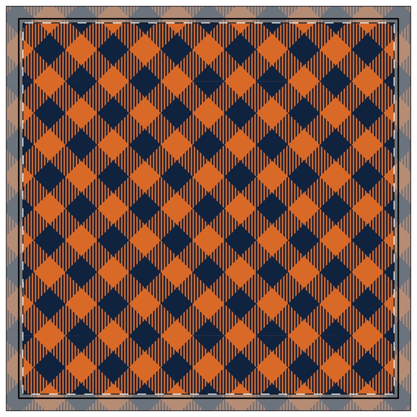Napkins | Orange & Blue | Gingham